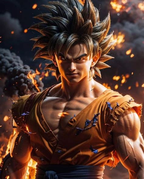 Dragon Ball Z Goku Realistic And Anime Faces.
